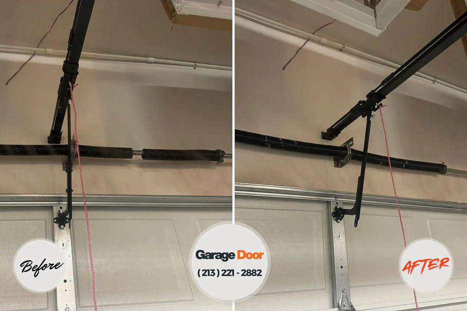 Before and after: garage door repair Palm Beach County